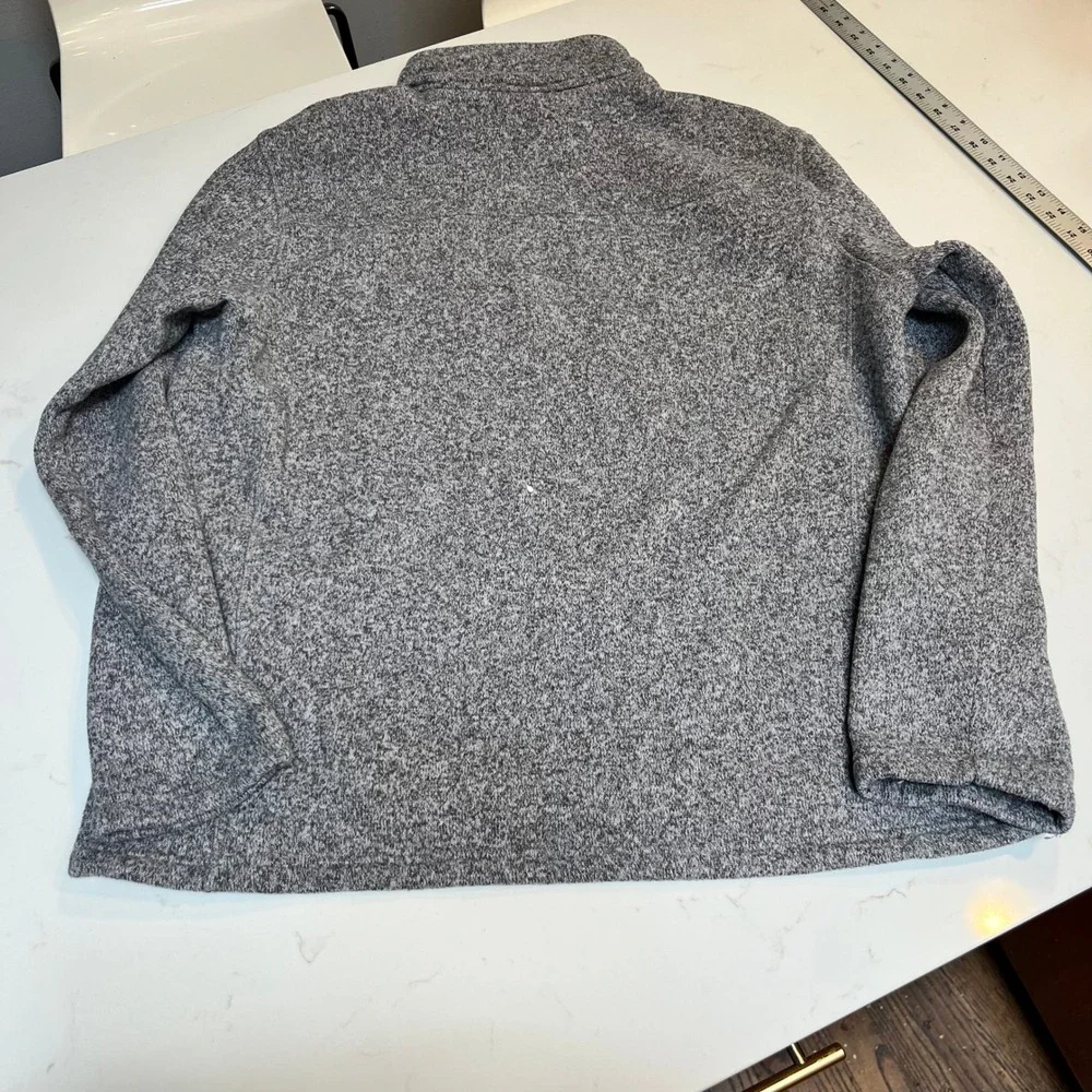 The North Face Mens XL Quarter Zip Fleece Sweater Pullover Grey F14